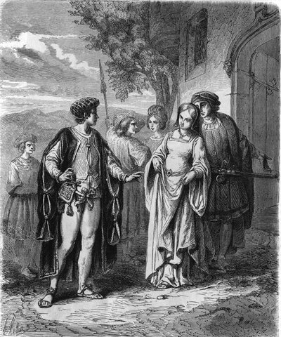 15. századi viseletek. 19. századi metszet. alkotó: Unknown artist