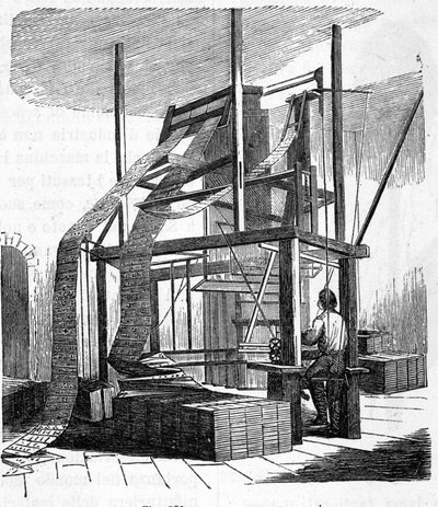1801 Jacquard szövőszék. 19. századi metszet. alkotó: Unknown artist