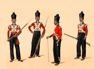 40. madrasi bennszülött gyalogság, 1835 körül alkotó: Unknown
