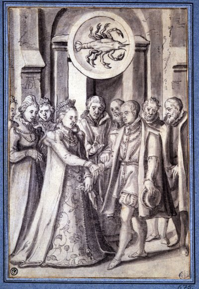 Házasság a 17. században, a rák jegyében alkotó: Unknown artist
