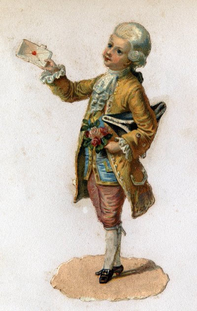 Hírvivő (18. század), aki lepecsételt levelet visz. Kromolitográfia 1890 körül. alkotó: Unknown artist