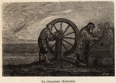 Egy eltávolító Észtországban. Henriet rajza az orosz balti tartományokba tett 1851-54-es utazásának illusztrálására. Gravírozás a „Le tour du monde”-ban, szerkesztette Edouard Charton alkotó: Unknown artist