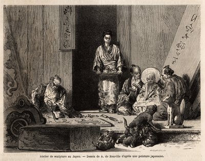 Szobrászműhely Yedóban (vagy Edóban, a mai Tokióban), gránitmetszéssel oszlopok, szobrocskák, kandeláberek és sírkövek gyártásához, valamint fafaragás, oltártáblák, dekoratív fatárgyak, koporsók és kimérafigurák gyártásához alkotó: Unknown artist