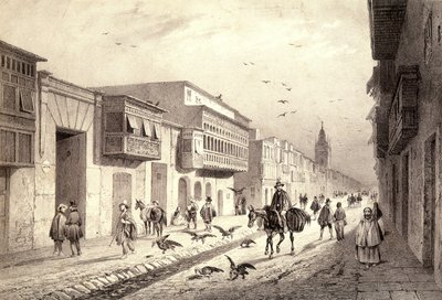 Egy utca Valladolidban, Limában, Peruban. alkotó: Unknown artist