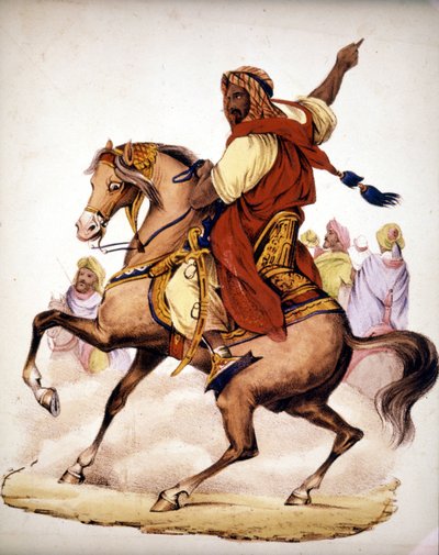 Abd El-Kader (1807-1883), Algéria arab emírje. 19. századi litográfia. alkotó: Unknown artist