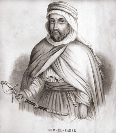 Abd al-Qadir (Abd al-Qadir) (1807-1883), az adag arab Umairja. alkotó: Unknown artist