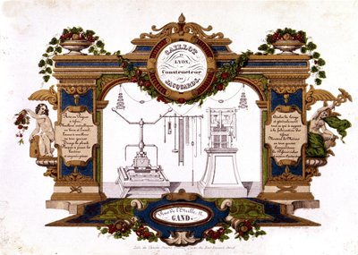 A Jacquard Loom „” Caillot de Lyon” építőjének hirdetése”. 1840. alkotó: Unknown artist