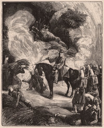 Afrikai csapatok fojtogatták algériaiakat egy barlangban Regence Algiers területének meghódítása során 1844-45-ben alkotó: Unknown