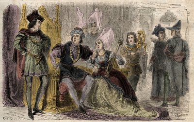Agnes Sorel (1422-1450) VII. Károly udvarában – Agnes Sorel a la cour de Charles VII – metszet a „Dictionnaire populaire illustrious”-ba – 1864 – Joseph Decembre és Edmond Allonier alkotó: Unknown artist