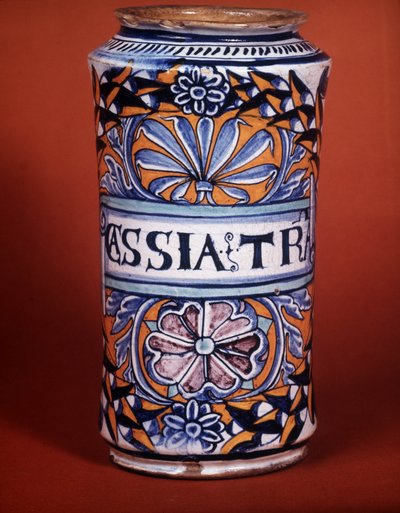 Albarello: gyógyszertári váza, fajansz alkotó: Unknown artist