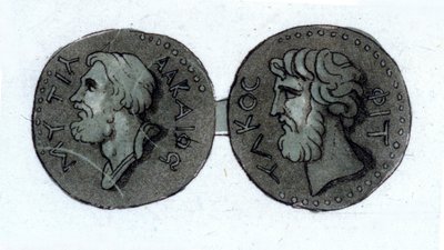 Alcée (v. 630 - v. 580 BC). görög költő. 19. század eleji metszet. alkotó: Unknown artist