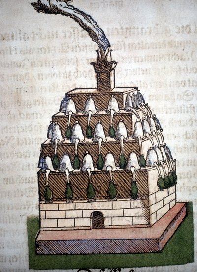 Alkímia: az Athanor négyes Pietro Andrea Mattioli (Matthiole) (1500-1577) könyvéből. Frankfurt alkotó: Unknown artist