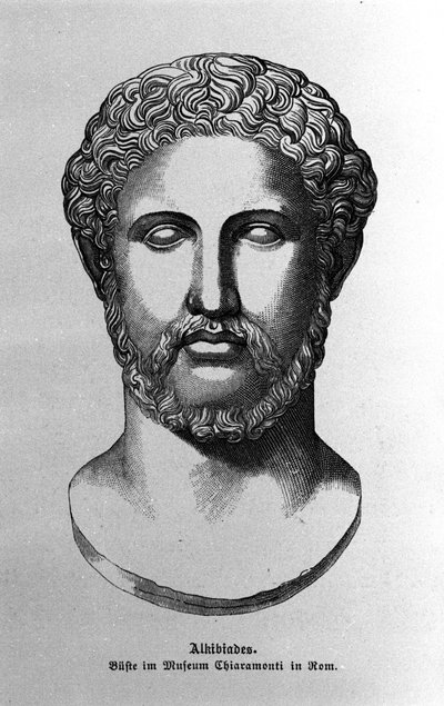 Alkibiád (i. e. 450-404) tábornok és athéni államférfi. Egy római mellszobor portréja. 19. század alkotó: Unknown artist