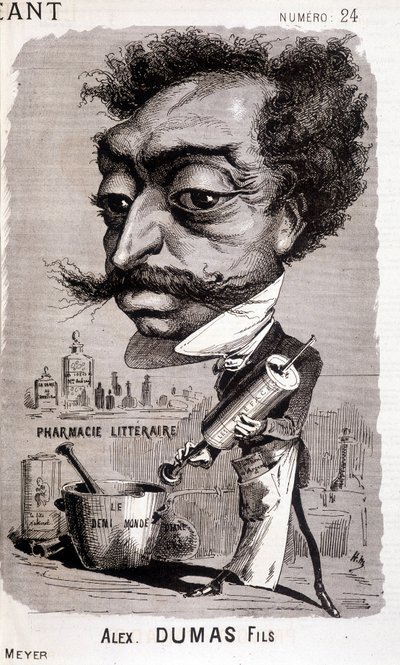 Alexandre Dumas Fils és "" irodalmi gyógyszertára"" - az 1868.08.02-i "" Le Géant"-ban alkotó: Unknown artist