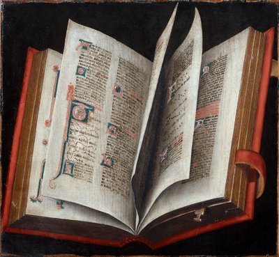 Egy kinyitott liturgikus könyv - Névtelen - c. 1525 – Olaj, fa – Művészettörténeti Múzeum, Vienne alkotó: Unknown artist