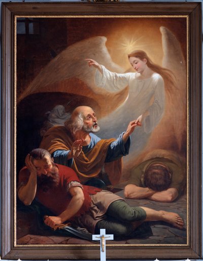 Egy angyal kiszabadítja a börtönből Szent Pétert, F. Devigne (?) alkotó: Unknown artist