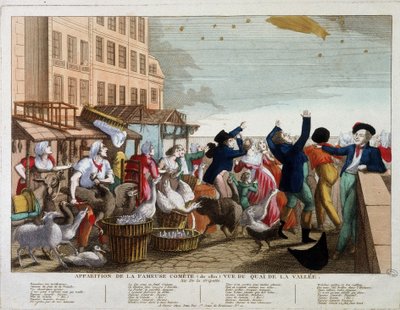 A híres üstökös (1811) megjelenése a párizsi Quai de la Vallee felől – dal sur l