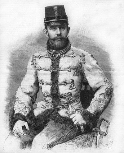 Habsburg Rudolf főherceg (1858-1889), osztrák koronaherceg. 1889-es metszet. alkotó: Unknown artist