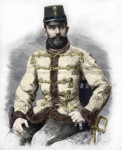 Habsburg Rudolf főherceg (1858-1889), osztrák koronaherceg. 1889-es metszet. alkotó: Unknown artist