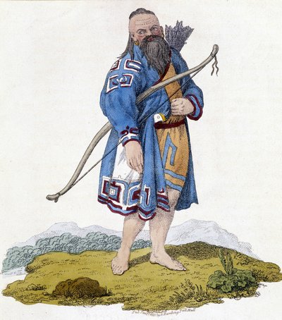 Orosz lakosság íjásza. Az illusztráció 1803-ból származik. alkotó: Unknown artist