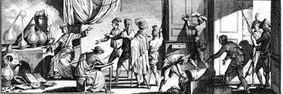 Lavoisier letartóztatása a műtermében. alkotó: Unknown artist