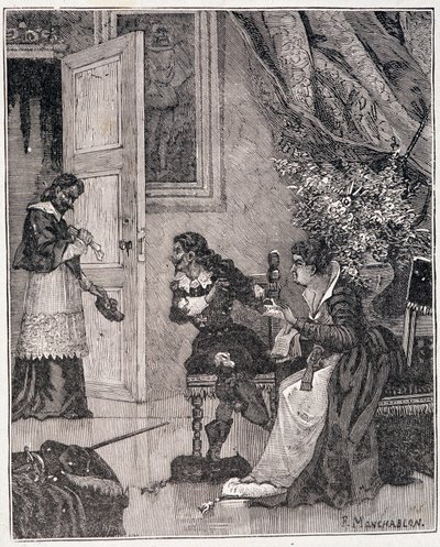 Abban az időben, amikor Marie de Medicis az ügyét emelte, a bíboros belépett (Journee des dupes), Kenouillac „Paris a travers les siecles” című illusztrációja. alkotó: Unknown artist