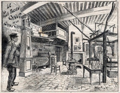 Atelier de Canut a Lyon – a Grand Cote legrégebbi kánutja 1814 óta, az 1895-ös „Le Progres illustrious”-ban. alkotó: Unknown artist