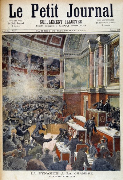 Támadás a képviselőházban. Az anarchista Auguste Vaillant (1861-1894) bomba által okozott robbanás. a „” Le Petite Journal”-ban, 1893.12.23 alkotó: Unknown artist