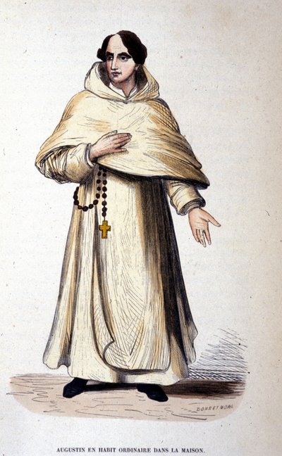 Ágoston közönséges ruhában, vallásos Szent Ágoston szabályai szerint. századi metszet. alkotó: Unknown artist