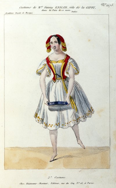 Fanny Elssler (1810-1884) osztrák táncos a „La gipsy” című balettben 1839 19. századi print alkotó: Unknown artist