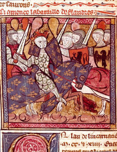 Flandriai csata miniatűr a „Grandes Chronicles de France”-ból” 1375-1379 Városi Könyvtár, Castres alkotó: Unknown artist