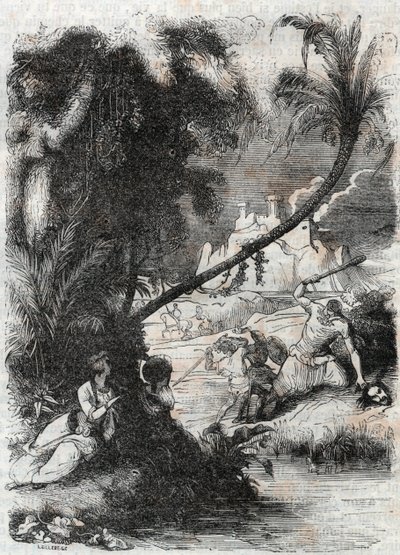 Griffon és Aquilant csata Orrile ellen – Ludovico Ariosto (Orlando furioso) 1851-es metszete (16. század), az Ariosta néven ismert – Tressan grófja olasz nyelvről fordította és Gustave Harvard adta ki. alkotó: Unknown artist