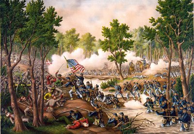 Spottsylvania csata 1864. 05. 8. és 18. között. Metszet 1888. v. alkotó: Unknown artist