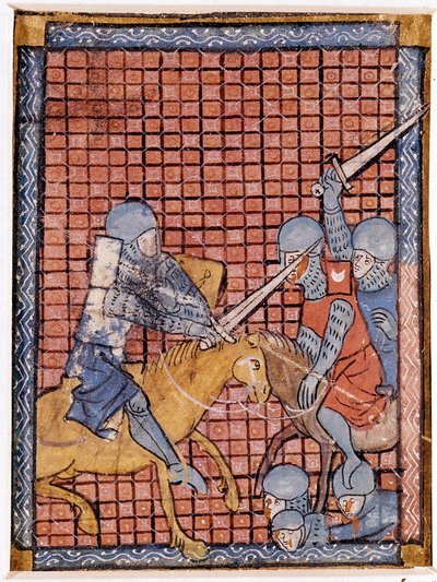 Lovagok csatája. francia kézirat. 14. század eleje. alkotó: Unknown artist