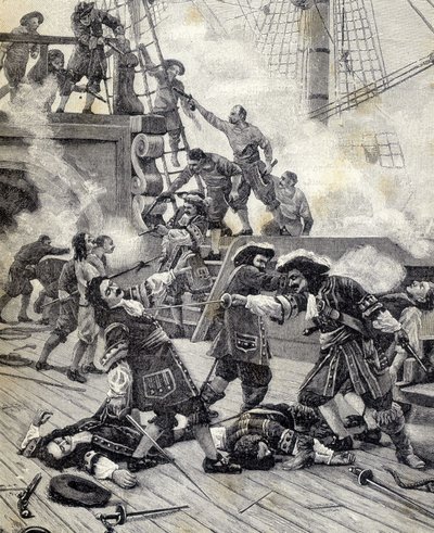 Csata egy hajón – Jean Bart. alkotó: Unknown artist