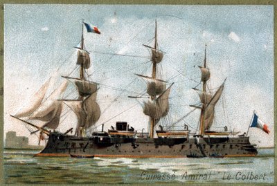 Csatahajó Admiral „” The Colbert””. 19. századi kromolitográfia. alkotó: Unknown artist