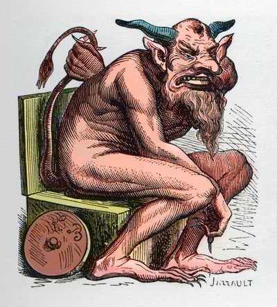 Belphegor, illusztráció Jacques Albin Simon Collin de Plancy „Pokoli szótárából” alkotó: Unknown artist