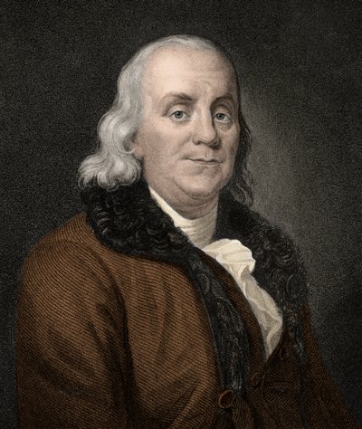 Benjamin Franklin (1706-1790) - metszet - XIX alkotó: Unknown artist