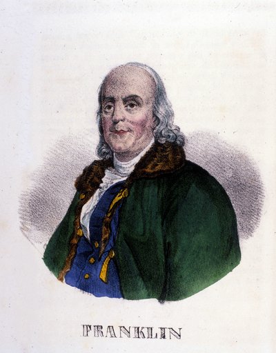 Benjamin Franklin (1706-1790) amerikai filozófus, fizikus és nagykövet. alkotó: Unknown artist