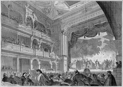 Berlin, a Wallner Színház 1865-ben újjáépített új termének látképe. „” L