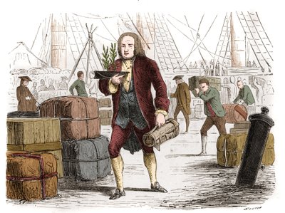 Bernard de Jussieu (1699-1777), francia botanikus, aki 1734-ben két cédrust hozott Libanonból Angliából. Metszet 1861-ből. alkotó: Unknown artist