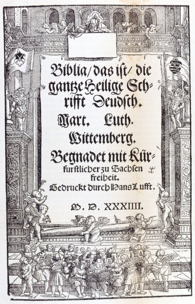 Luther Biblia. Frontispice alkotó: Unknown artist