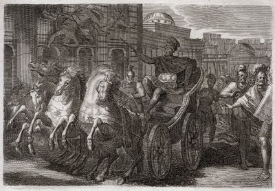 Royaumont Biblia, Ószövetség: Jezabel kutyákat eszik. Jehu kidobta Jezabelt az ablakon, és megette a kutyáktól. Illusztráció 1811-ből. alkotó: Unknown artist