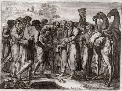 Royaumont Biblia, Ószövetség: Józsefet eladták testvérei. alkotó: Unknown artist