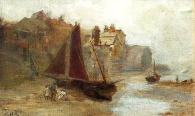 Hajó a tengerparton (olaj, vászon) alkotó: Unknown artist