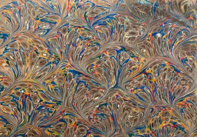 Könyv dekoratív véglapok Papír márványozás alkotó: Unknown Artist