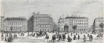 Boulevard des Italians a Café de Paris, a rue Taitbout, a house doree, a rue Lafitte, a Cafe Riche és a rue Lepelletier – Edmond Texier metszet a „Tableau-de-Paris”-ban 1852 alkotó: Unknown artist