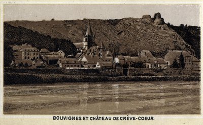 Bouvignes sur Meuse és Chateau de Creve Coeur (Creve-Coeur vagy Crevecoeur), Vallónia, Belgium alkotó: Unknown artist