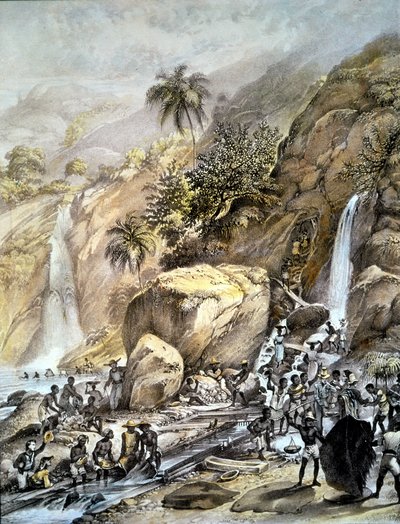 Brazília, az aranyérc láva az Itacolumi-hegységben (Minas Gerais). 1820 alkotó: Unknown artist