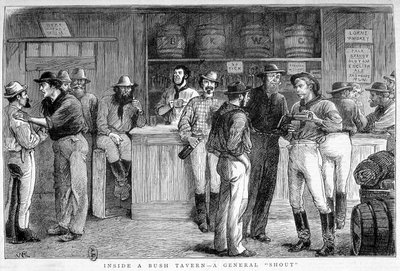 Bush taverna Ausztráliában, 1880 körül. alkotó: Unknown artist